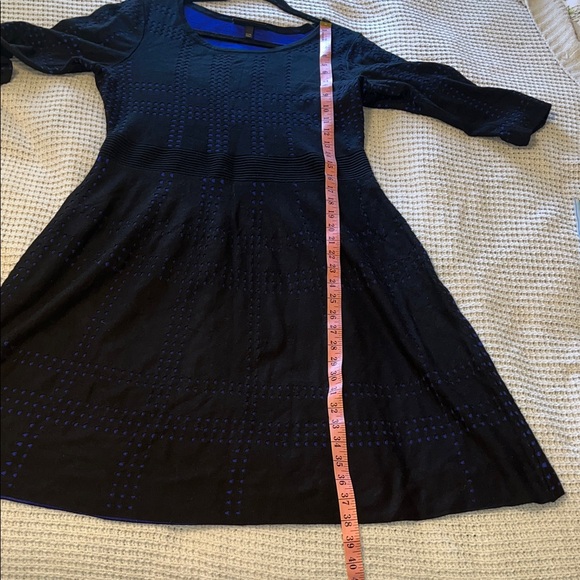 Lane Bryant Black and Blue Patterned 3/4 Sleeve Dress - Picture 7 of 11